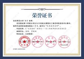 14届GIS大赛获奖教师证书-06 JA006太阳成集团tyc234cc杨雪